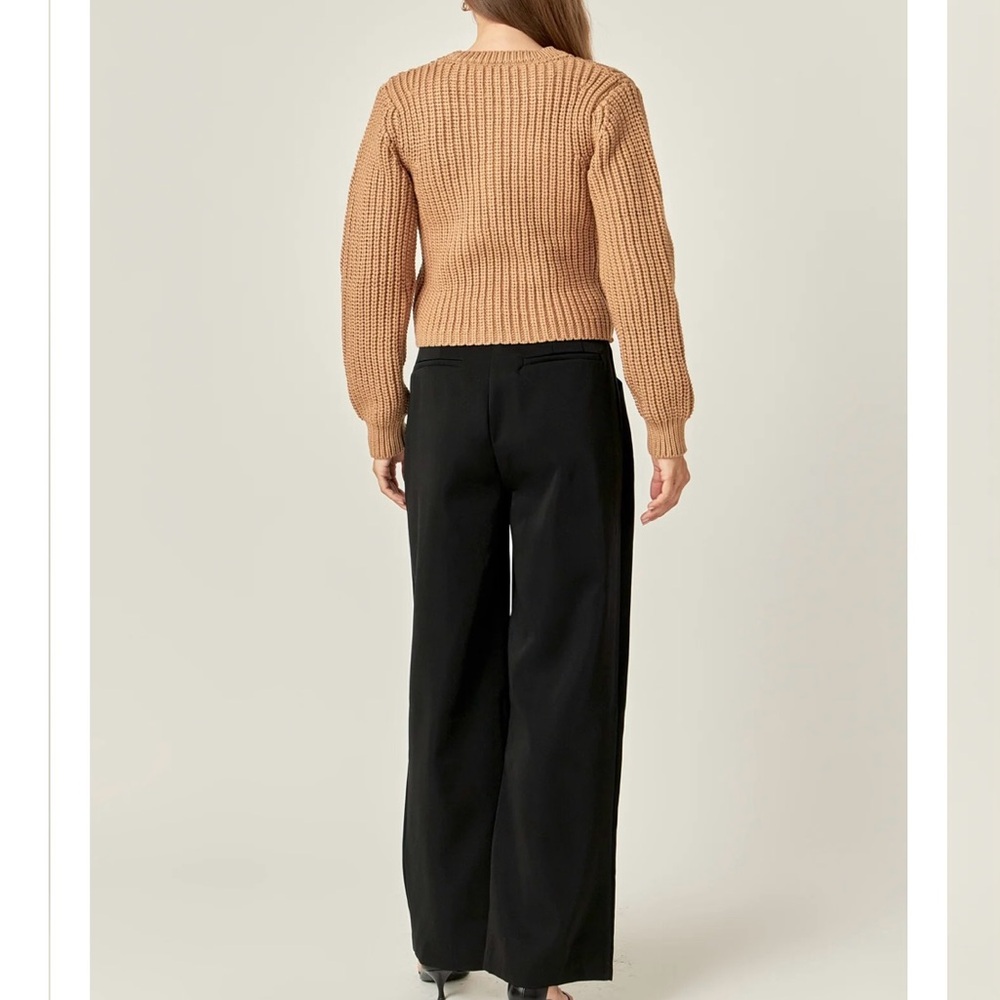 English Factory Brown Ribbed Crew Neck Sweater - Picture 3 of 5